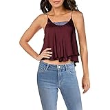 Intimately Free People Womens Turn It On Sequined Layered Cami Purple M