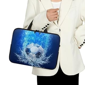 ENEN Laptoptasche 10-17 Zoll Laptop-Taschen, Fußball Druck Laptop Tasche Business Büro Arbeit Computertasche, Schlanke Notebook Tasche für Herren Frauen (17 Zoll,Wasser)