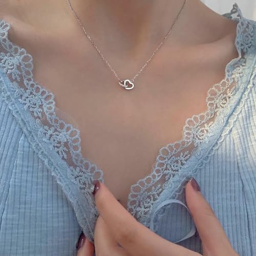 Cadeau pour femmes original collier cœur ajouré et chaîne ajustable - 2