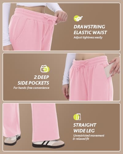 Womens Fleece Lined Wide Leg Sweatpants - Winter Warm Thermal Sweat Pants - image 4