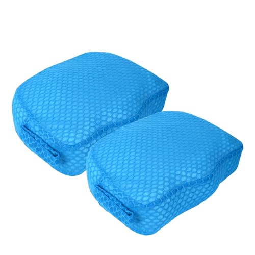 Hot Tub Booster Seat, Weighted SPA Booster Seat Cushion for Adults, 3D Air Mesh Hot Tub Seat Accssories with Non-Slip Micro Dot Bottom,Indoor or Outdoor Quick Dry Hot Tub Pillow (2 Pack-Blue)