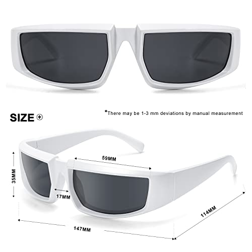 VANLINKER Thick Wrap Around Sunglasses for Women Men Y2k Futuristic Fashion Eyeglasses VL96974