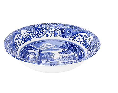 Spode Blue Italian Cereal Bowl | Set Of 4 | Oatmeal, Cereal, And Rice Bowl | Made Of Earthenware | 6.5-Inches | Dishwasher And Microwave Safe | Made In England #TOP5