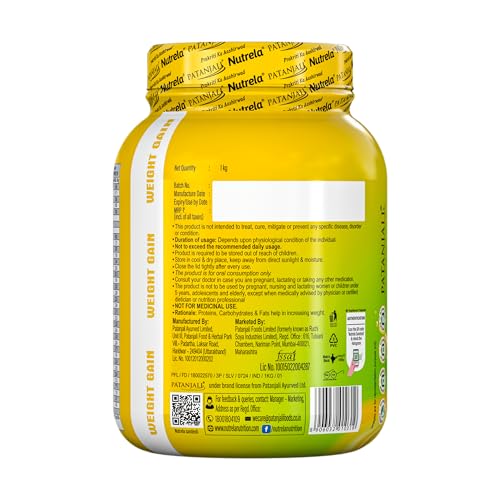 Image of NUTRELA Weight Gainer Powder| 1Kg Mango Flavour | High-Calorie Mass Gainer With Vitamins & Khandsari Sugar | Ideal For Men & Women
