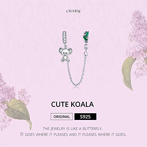Cadena de seguridad de plata de ley con corazones para pulseras de dijes europeas 7