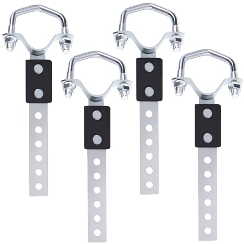 4pcs Heavy Duty Muffler Exhaust HangersUniversal Exhaust Flexible Swivel Tail Pipe Hanger with Heavy Reinforced Rubber Pad Heat Resistant Exhaust Insulator for Cars SUVs & Trucks