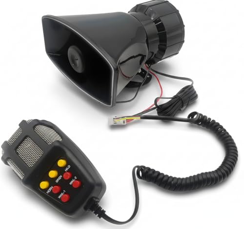 Varku Car Siren Horn,7 Tone Sounds Loud Car Warning Alarm 12