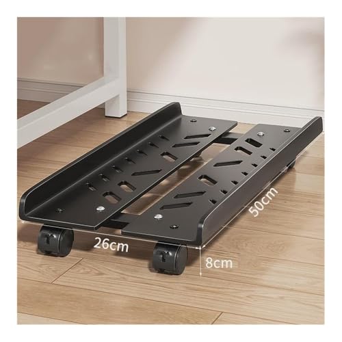 Soporte móvil para torre de computadora para caja PC, ajustable con 4 ruedas giratorias, compatible con la mayoría de PC, para uso bajo escritorio miniatura 2