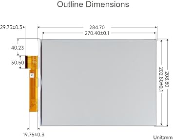 13.3inch E-Ink Spectra 6 (E6) Full Color E-Paper Raw Display, 16001200 Pixels, SPI Communication, Low Power, Wide Viewing Angle, Paper-Like Effect Without Electricity (13.3inch e-Paper (E))