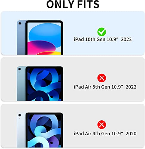 Pimofee Backlit Keyboard Case For Ipad 10Th 10.9" 2022 Case，Smart Detachable Wireless Keyboard With Slim Stand Cover Pencil Holder With Type-C Charger Model (A2696/A2757/A2777) Black #TOP1