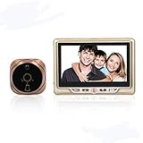 Cámara de puerta LCD de 4.3 pulgadas Grabadora de mirilla digital Grabación de video Detección de movimiento Video de timbre de puerta