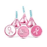 324ct Breast Cancer Awareness Stickers for Kisses, Mints, or Peanut Butter Cup Mini (324 pack) - Pink Ribbon Favors