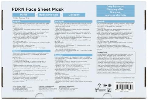 BLOOMORA PDRN Face Sheet Mask – Korean Hydrogel Sheet Mask with Salmon DNA, Hyaluronic Acid & Collagen – Glass Skin Hydrating Facial Masks, Daily Glow Treatment, Pack of 10 — view 7