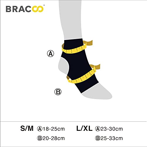 Bracoo Adjustable Ankle Support Brace for Men & Women - Compression Sleeve for Pain Relief and Sports Injuries