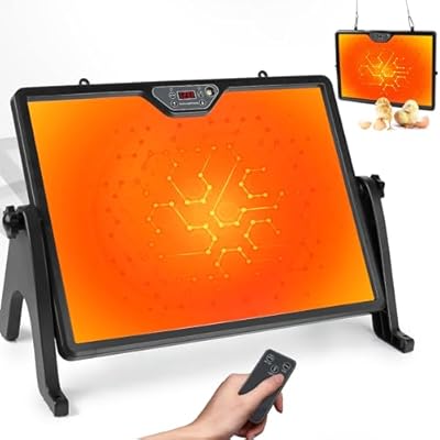 Smart Chicken Coop Heater, 180W Double-Sided Brooding Heating Panel with Thermostat Remote Control Timing & Adjustable Temp, Hanging and Standing Angle Adjustable, for Chicken Home Pet (H88A-Z1)