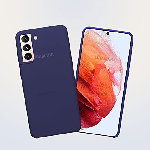 Image of LIRAMARK Liquid Silicone Soft Back Cover Case for Samsung Galaxy S21 (Midnight Blue)
