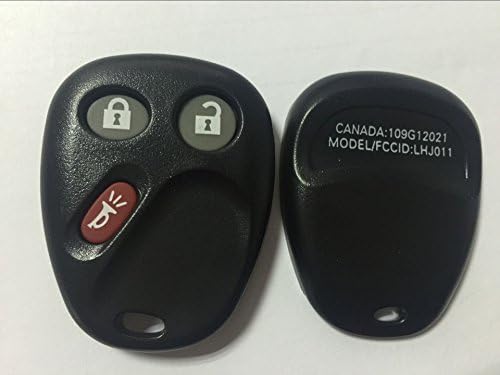 Behuntoon Replacement 3 Button Keyless Entry Remote Key Fob Shell Case and Button Pad Compatible with LHJ011