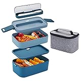 YBOBK HOME Bento Box for Adults Kids Japanese Lunch Box with Divider All-in-One Stackable Microwave...