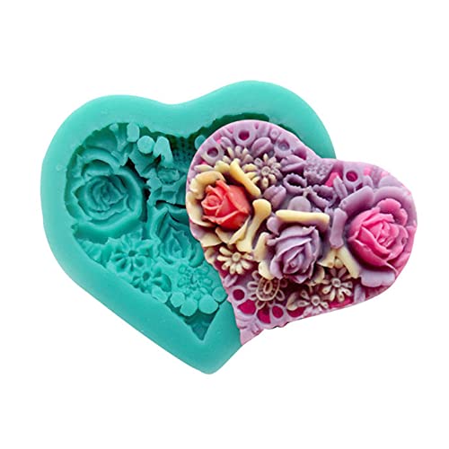 Moldes de silicona con temática del día de San Valentín para hacer jabón, fondant, chocolate, caramelos, chocolate, postres para hornear