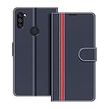 COODIO Handyhülle für Samsung Galaxy M11 Handy Hülle, Samsung Galaxy M11 Hülle Leder Handytasche für Samsung Galaxy M11 Klapphülle Tasche, Dunkel Blau/Rot