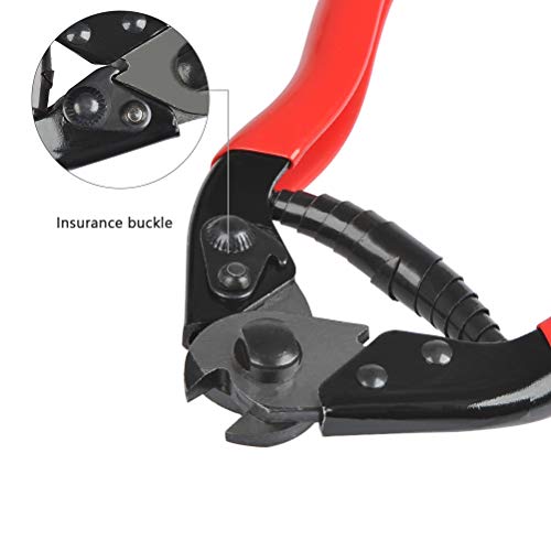 QLOUNI Stainless Steel Cable Cutter Wire Rope Aircraft Cable Cutter Bicycle Cable and Housing Cutter Cuts Up to 5/32" Steel Cable