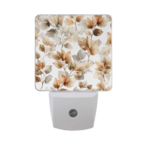 Lámpara de noche con sensor y patrón acuarela hojas otoño miniatura 7