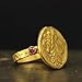 CAPRIXUS 925 Sterling Silver Signet Ring Ancient Greek Apollo Coin 24K Gold Vermeil Red Cubic Zirconia Hammered Designer Handmade Pinky Rings for Women Turkish Fine Jewelry