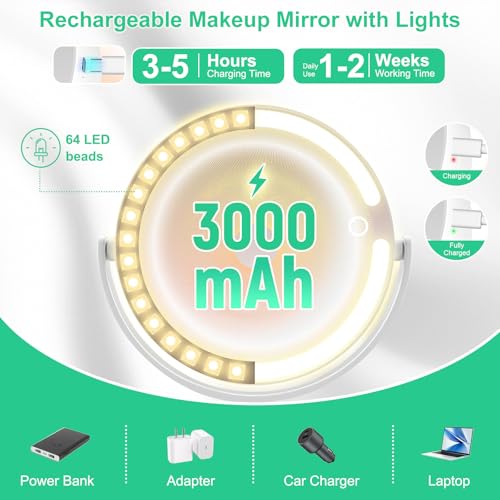 Espejo de Maquillaje Doble 20X/1X LED Ajustable miniatura 4