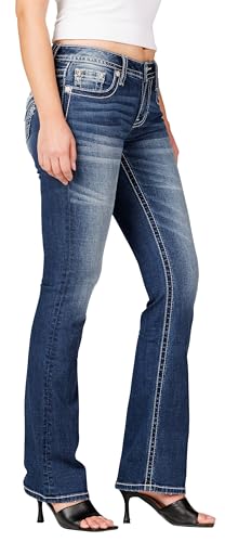 Miss Me Women's Orion Faux Flap Pockets Mid-Rise Bootcut Jeans3