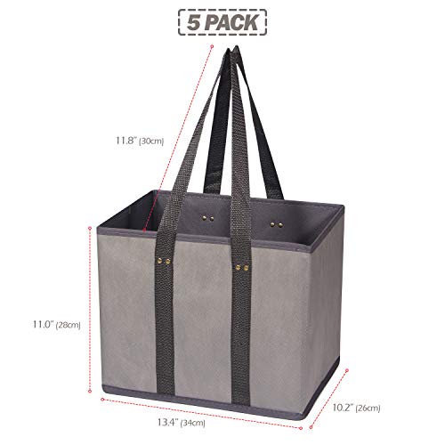 5-Pack-Large-Reusable-Grocery-Bags-Foldable-Durable-Heavy-Duty-Tote-Bag-Set-Eco-Friendly-Collapsible-Shopping-Cart-Boxes-Storage-Bins-Cubes-with-Long-Handles-Reinforced-Bottom