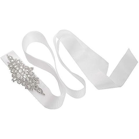METEMEI Shiny Glass Crystal Rhinestone Bridal Belt for Wedding Dress Bridal Sash Cover