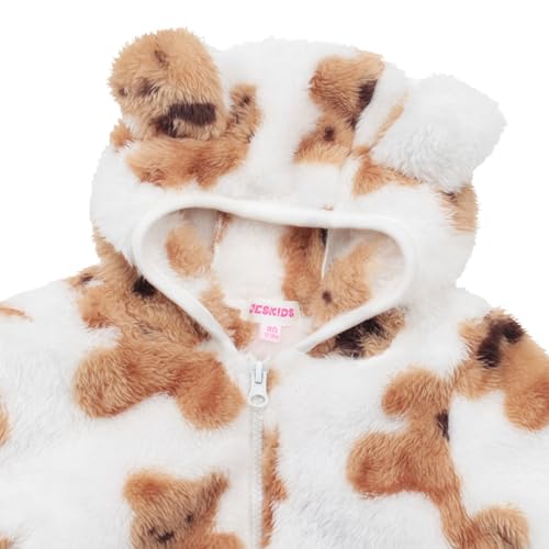 Image of Toddler Girls Boys Fleece Hoody Jacket Zip Up Teddy Coat Warm Winter Outwear
