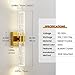 CCYCOL Gold Wall Sconces Set of Two - Modern Crystal Sconces Wall Lighting 12W 4000K LED Wall Sconce Dimmable Indoor Wall Light Fixtures for Bathroom Bedroom Living Room Hallway, 18 Inch