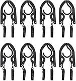 ALLMIRA 折りたたみハンガー 携帯ハンガー 黒 8セット 16クリップ 折り畳み式 携帯用 洗濯 物干し 便利 軽量 多機能 省スペース 旅行/出張/商務/アウトドアなど ピンチ