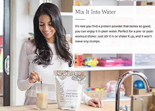 TRUVANI - Plant Based Protein Powder - USDA Certified Organic Protein Powder, Vegan, Non-GMO, Gluten Free Protein Powder - Vanilla (1 Serving (10 Pack))