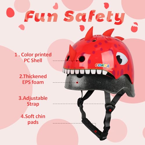 Image of Toddler Kids Bike Helmet, Adjustable and Multi-Sport, 3 Sizes for Ages 1-2-3-5-8-14 Years Child Infant Boys Girls