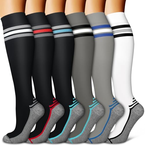 Image of Copper Compression Socks for Women & Men (6 pairs) - Best Support for Nurses, Running, Hiking, Recovery