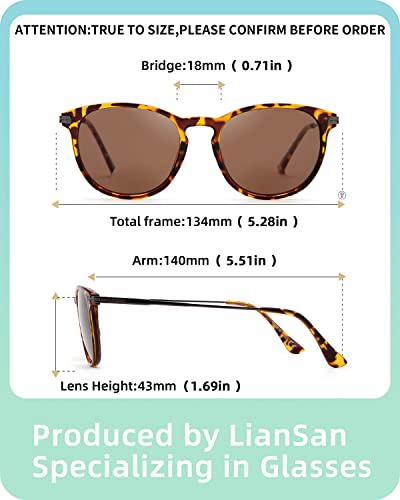 Liansan 2 Packs Superior Metal Bifocal Reading Sunglasses For Women With Spring Hinge Square Round Uv Protection Sun Readers (Grey&Tortoise 2.75 Diopters) #TOP4