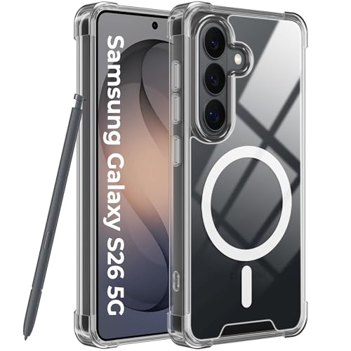 Image of A rtistque Clear Back Cover Case for Samsung Galaxy S26 5G | Compatible with Mag-Safe | Premium Cover | Shockproof TPU Bumper | Slim Protective Design | Samsung Galaxy S26 5G Back Cover - Transparent