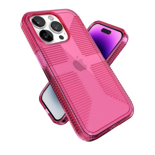Speck Clear iPhone 14 Pro Case - Slim Drop Protection, Scratch Resistant & Anti Yellowing with No Slip Grip for iPhone 14 Pro 6.1 Inch - Dream Pink GemShell Grip Hard Case - image 1