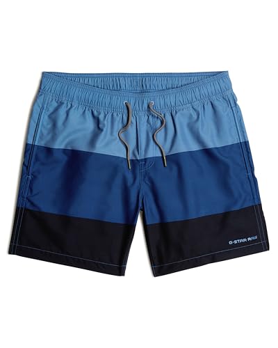 G-STAR Dirik Swimshort Swim Trunks, Multicolor Dutch Blue Color Block D26203-c331-h192, L Hombres