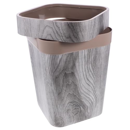 Caneca de basura rectangular sin tapa de plástico gris miniatura 1