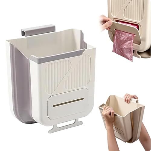 Caneca plegable para colgar en cocina, gris