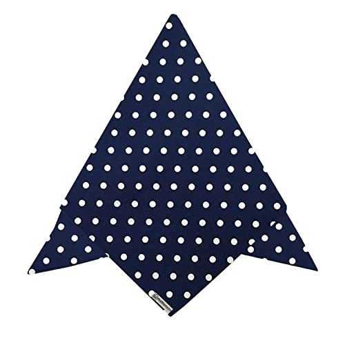 Kit com 4 guardanapos de Tecido Tricoline Estampado 100% Algodão - Poá Grande - Azul