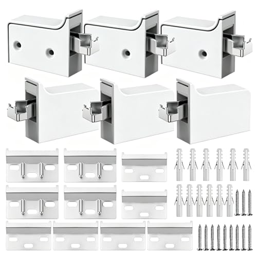 schrankaufhänger 6 Pièces Fixation Meuble Haut Cuisine Set Rail de Suspension Fixation Meuble Suspendu Vis à Expansion Kit Complet Quantité Suffisante...