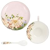 Tasse à thé avec soucoupe : idéale pour la maison, les cafés, les boulangeries, les pâtisseries, les restaurants, etc. mug à café rétro