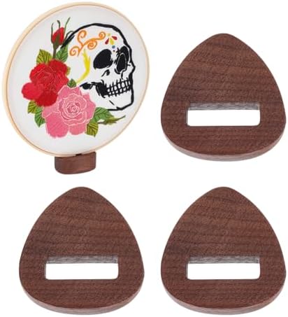 OLYCRAFT 4Pcs Wooden Embroidery Hoop Display Stand 1.9cm Thick Embroidery Hoop Wooden Base Triangle Wood Embroidery Hoop Easels Embroidery Cross Stitch Stand Decor for DIY Craft Projects Display