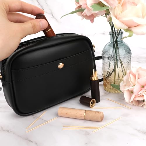 Miniatura 4 de Giantree Paquete De 3 Soportes Portátiles Para Palillos De Dientes, Estuche De Aguja De Madera, Impermeable, Hecho A Mano, Caja De Bolsillo Para Palillos De Dientes Para Mujeres Y Hombres