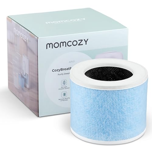 Momcozy Oficial Filtro de Repuesto para Momcozy AP01 Purificador de Aire, Sistema de 4 Filtros con H13 HEPA y Carbón Activado, 1 Pieza ⭐