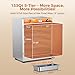 CAMMOO 133Qt 5-Tier 900W Commercial Food Warmer w/ 304 Blued Stainless Steel Heating Element, Double-Tempered Glass Door, Adjustable Shelf, Electric Catering Hot Box Countertop Heated Holding Cabinet
